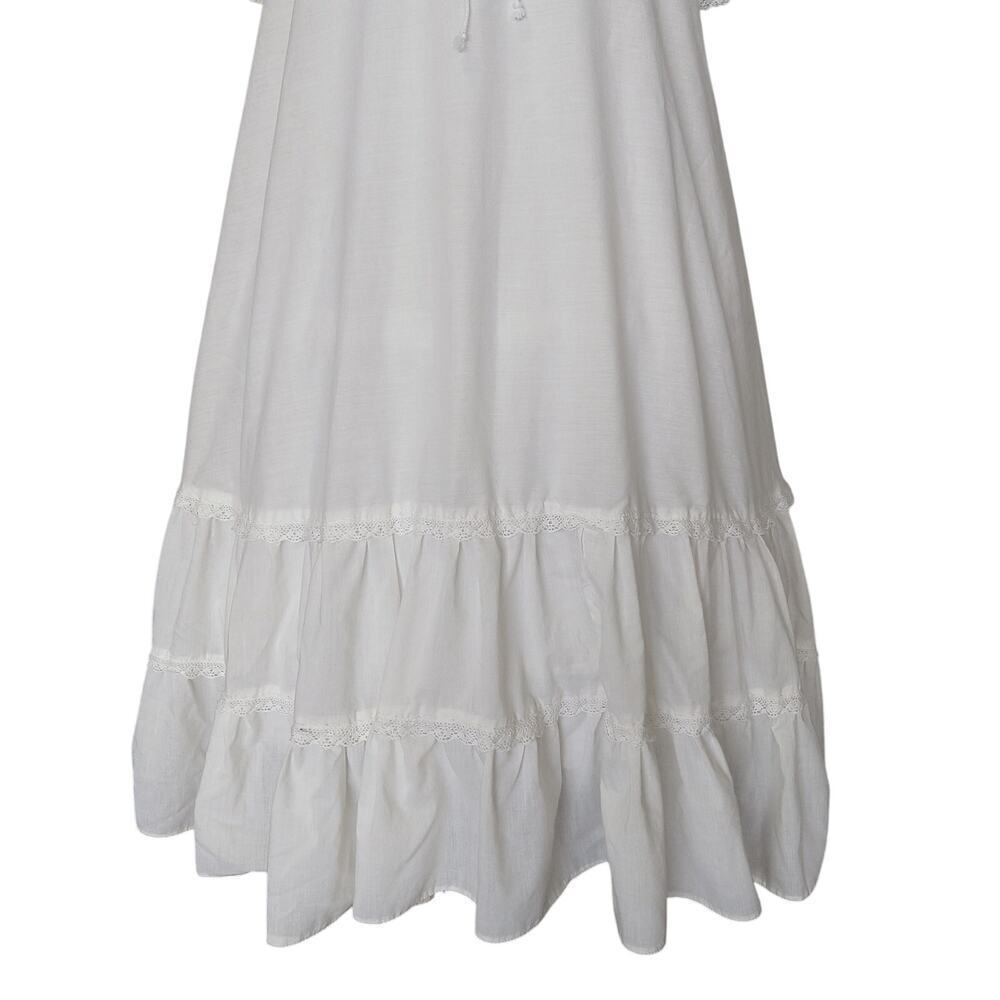 Gunne Sax Wedding Dress Size 11 M Corset White Puff Sleeves Vintage 70s - Picture 6 of 12